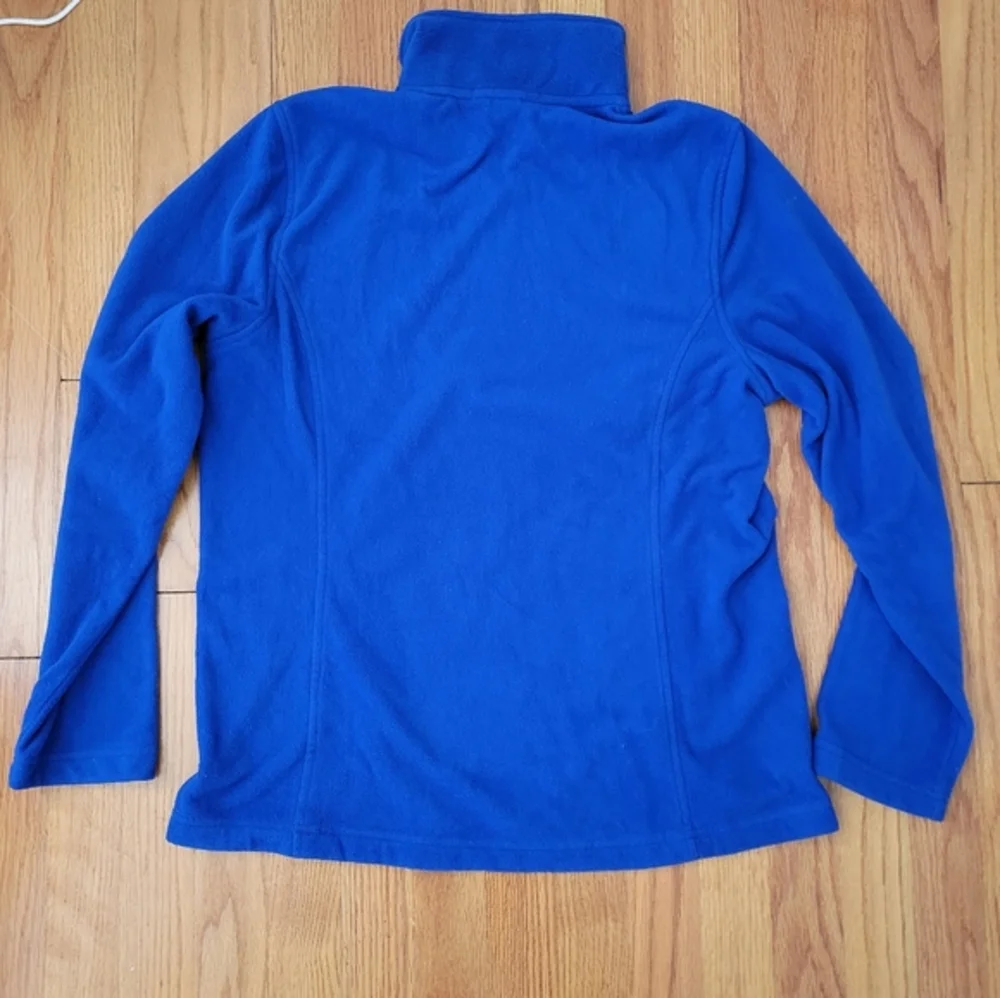 Lands‎ End Boys Fleece Quarter Zip Pullover Sz M Solid Royal Blue Outdoor Winter
